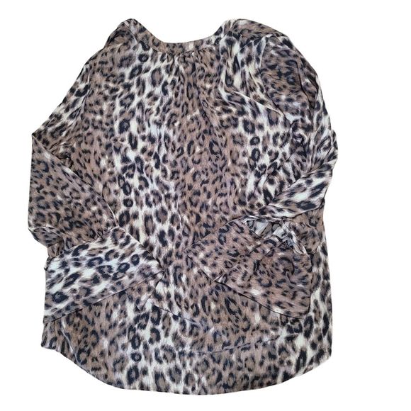 Rachel Zoe Leopard Print Long Sleeve Top Size M - Picture 2 of 5